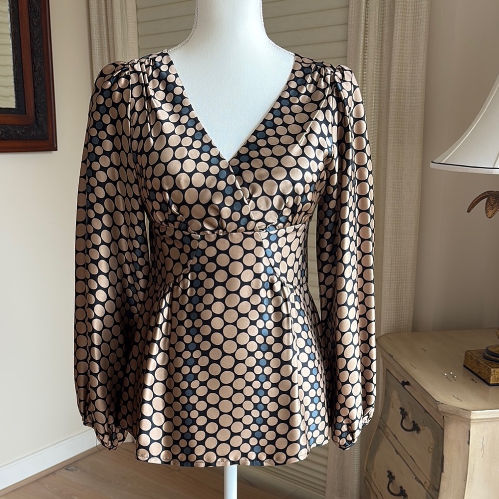 Nanette Lepore Polka Dot Silk Blouse